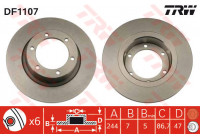 Disco de freno delantero DF1107 TRW