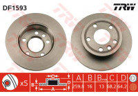 Disco de freno delantero DF1593 TRW