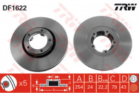 Disco de freno delantero DF1622 TRW