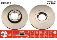Disco de freno delantero DF1623 TRW
