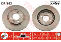 Disco de freno delantero DF1663 TRW