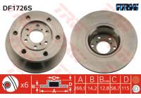 Disco de freno delantero DF1726S TRW