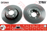 Disco de freno delantero DF2601 TRW