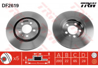 Disco de freno delantero DF2619 TRW