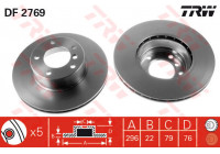 Disco de freno delantero DF2769 TRW