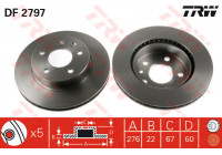 Disco de freno delantero DF2797 TRW
