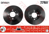 Disco de freno delantero DF4021 TRW