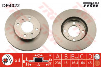 Disco de freno delantero DF4022 TRW