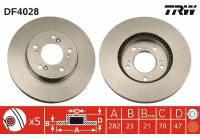 Disco de freno delantero DF4028 TRW