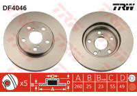 Disco de freno delantero DF4046 TRW