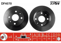 Disco de freno delantero DF4070 TRW