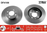 Disco de freno delantero DF4108 TRW