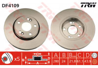 Disco de freno delantero DF4109 TRW