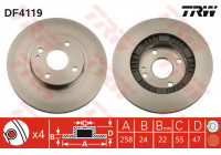 Disco de freno delantero DF4119 TRW