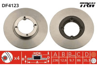 Disco de freno delantero DF4123 TRW