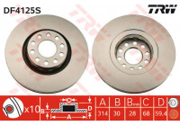Disco de freno delantero DF4125S TRW