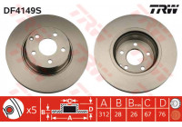 Disco de freno delantero DF4149S TRW