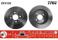 Disco de freno delantero DF4155 TRW