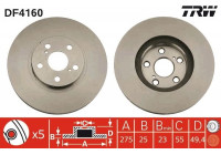 Disco de freno delantero DF4160 TRW