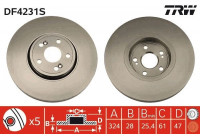 Disco de freno delantero DF4231S TRW