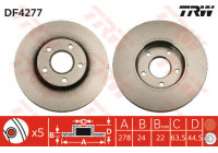 Disco de freno delantero DF4277 TRW