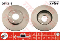 Disco de freno delantero DF4316 TRW