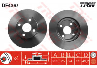 Disco de freno delantero DF4367 TRW