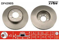Disco de freno delantero DF4390S TRW
