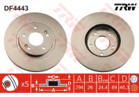 Disco de freno delantero DF4443 TRW