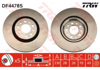 Disco de freno delantero DF4478S TRW