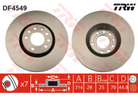 Disco de freno delantero DF4549 TRW