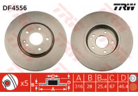 Disco de freno delantero DF4556 TRW