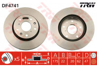 Disco de freno delantero DF4741 TRW