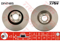 Disco de freno delantero DF4748S TRW
