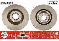 Disco de freno delantero DF4757S TRW