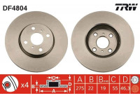 Disco de freno delantero DF4804 TRW
