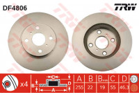 Disco de freno delantero DF4806 TRW