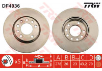 Disco de freno delantero DF4936 TRW
