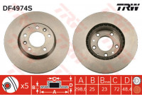 Disco de freno delantero DF4974S TRW