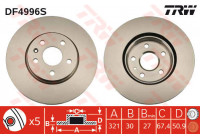 Disco de freno delantero DF4996S TRW