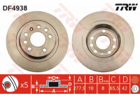 Disco de freno DF4938 TRW