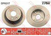 Disco de freno DF6317 TRW