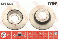 Disco de freno DF6320S TRW