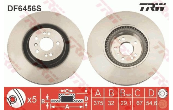 Disco de freno DF6456S TRW, Imagen 2