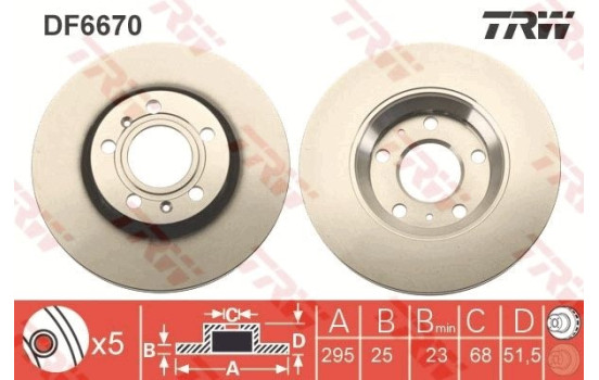 Disco de freno DF6670 TRW