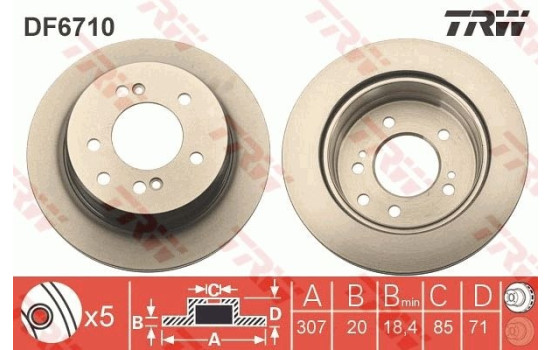 Disco de freno DF6710 TRW