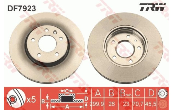 Disco de freno DF7923 TRW, Imagen 2