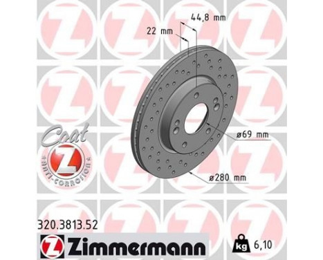 Disco de freno DISCO DE FRENO DEPORTIVO COAT Z 320.3813.52 Zimmermann