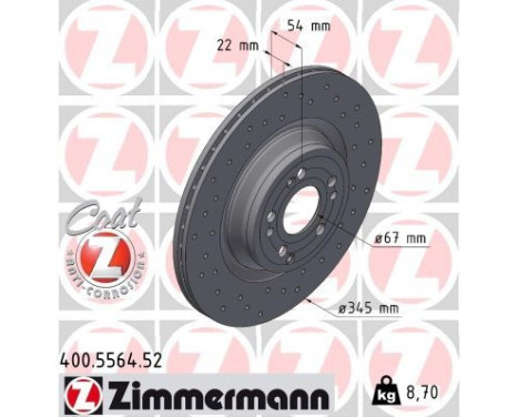 Disco de freno DISCO DE FRENO DEPORTIVO COAT Z 400.5564.52 Zimmermann