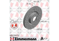 Disco de freno DISCO DE FRENO DEPORTIVO COAT Z 600.3261.52 Zimmermann